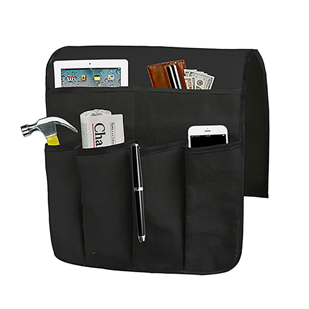 Sofa Chair Armrest Storage Organizer Non-Slip Couch Recliner Remote Control Holder Waterproof Sofa Arm Tidy Hanging Storage Bag with 5 Pockets Holder