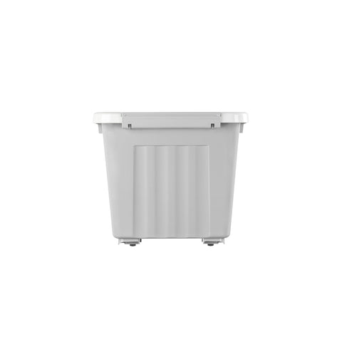 Cetomo 35L*3 Storage Boxes with Lids, Plastic Storage Box with Wheels and Secure Side Latches, Stackable & Nestable Organizer for Home, Office