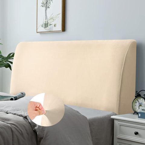 DUJUIKE Bed Headboard Slipcover, Stretch Bed Headboard Cover, Dustproof Protector Cover for Linen Fabric Tufted Upholstered Head Board