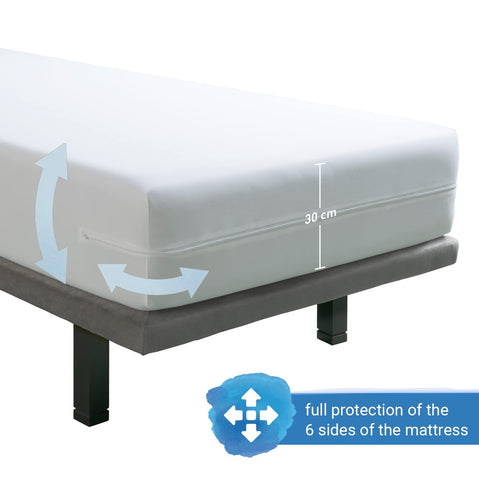Velfont Mattress Encasement 90x190/200cm Single Size Anti-dust mite Breathable and Waterproof Zipped
