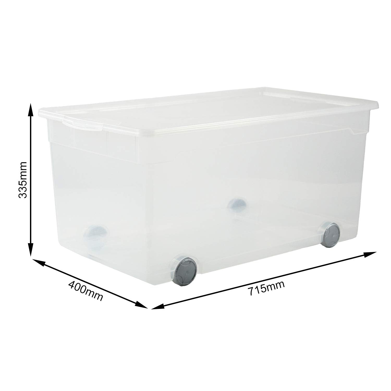 Rotho, Clear, Storage box 63 l with lid, Plastic (PP) BPA-free, transparent, 63l (71,5 x 40,0 x 33,5 cm)