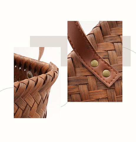 woven storage basket、large wicker storage baskets、baskets for shelves、dirty clothes basket 2-piece set (size: 38x26x25)
