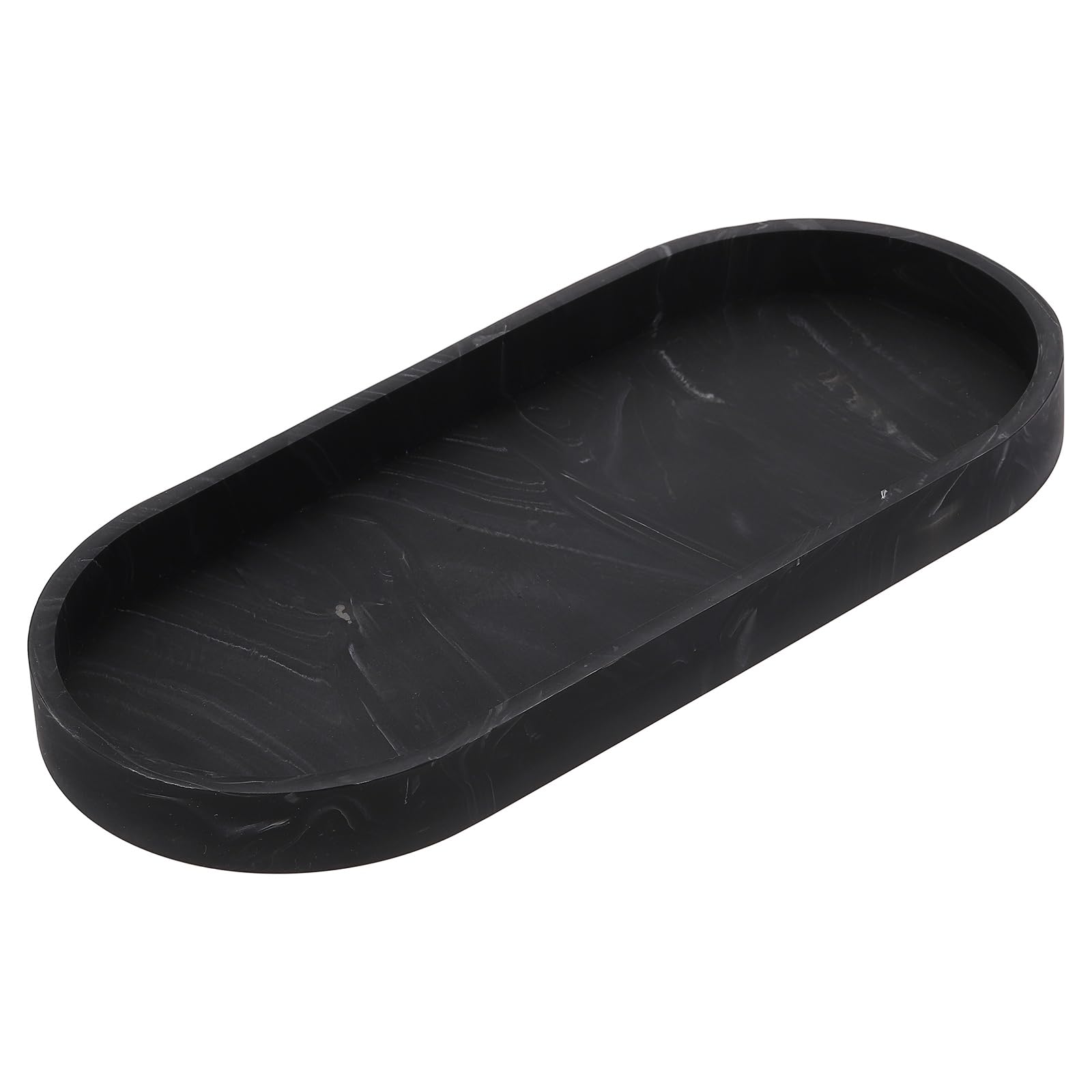 sourcing map Bathroom Vanity Tray, 9.8" x 4" Oval Silicone Soap Dispenser Trays, Shatterproof Kitchen Sink Organizer for Soaps Keys Candle Trinket