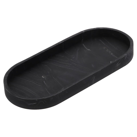 sourcing map Bathroom Vanity Tray, 9.8" x 4" Oval Silicone Soap Dispenser Trays, Shatterproof Kitchen Sink Organizer for Soaps Keys Candle Trinket