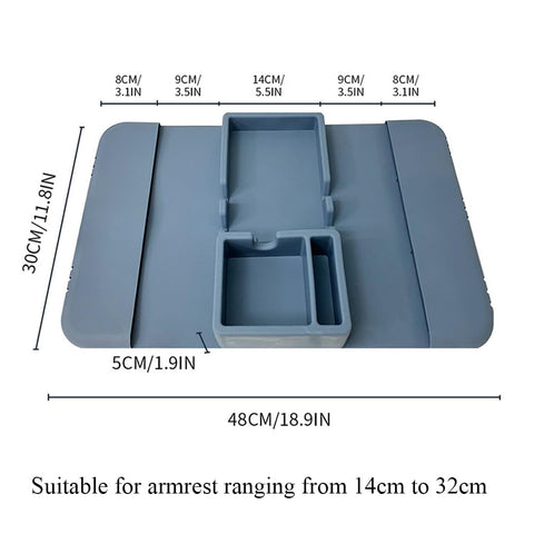 Hosoncovy Silicone Armrest Cup Holder Tray Drink Holder Couch Caddy with Side Pockets for Sofa Couch Arm Chair Recliner,Armrest Remote Control and