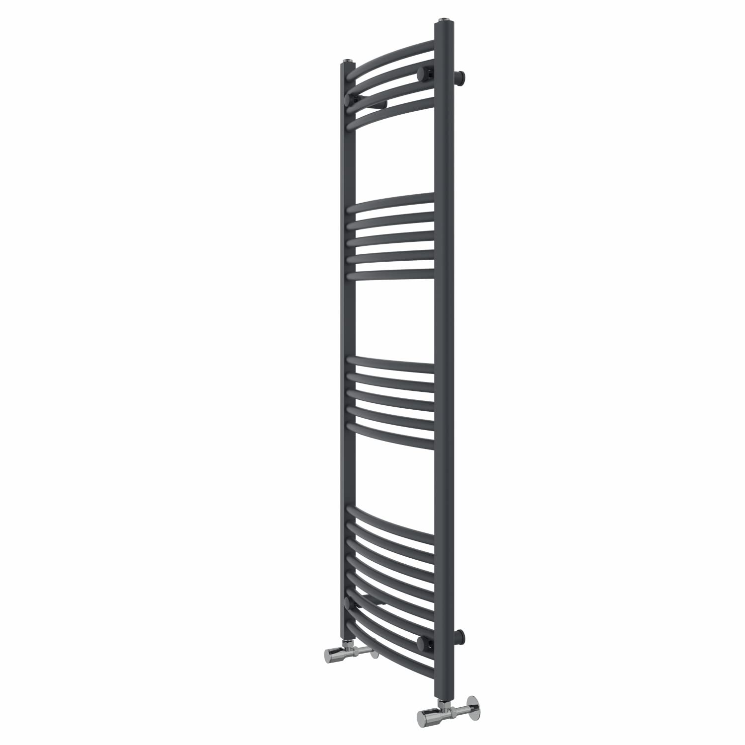 Warmehaus Curved Bathroom Heated Towel Rail Warmer 1400x500mm Anthracite