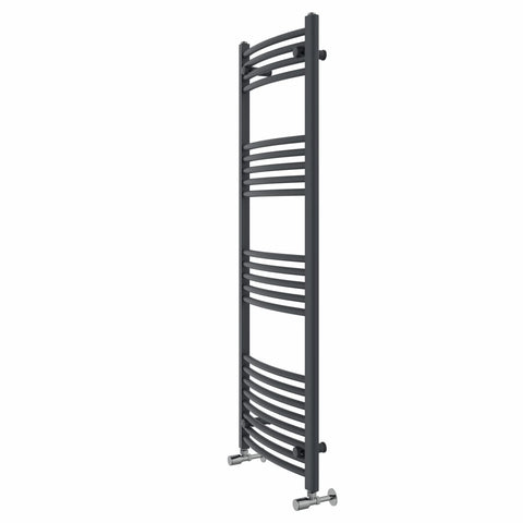 Warmehaus Curved Bathroom Heated Towel Rail Warmer 1400x500mm Anthracite