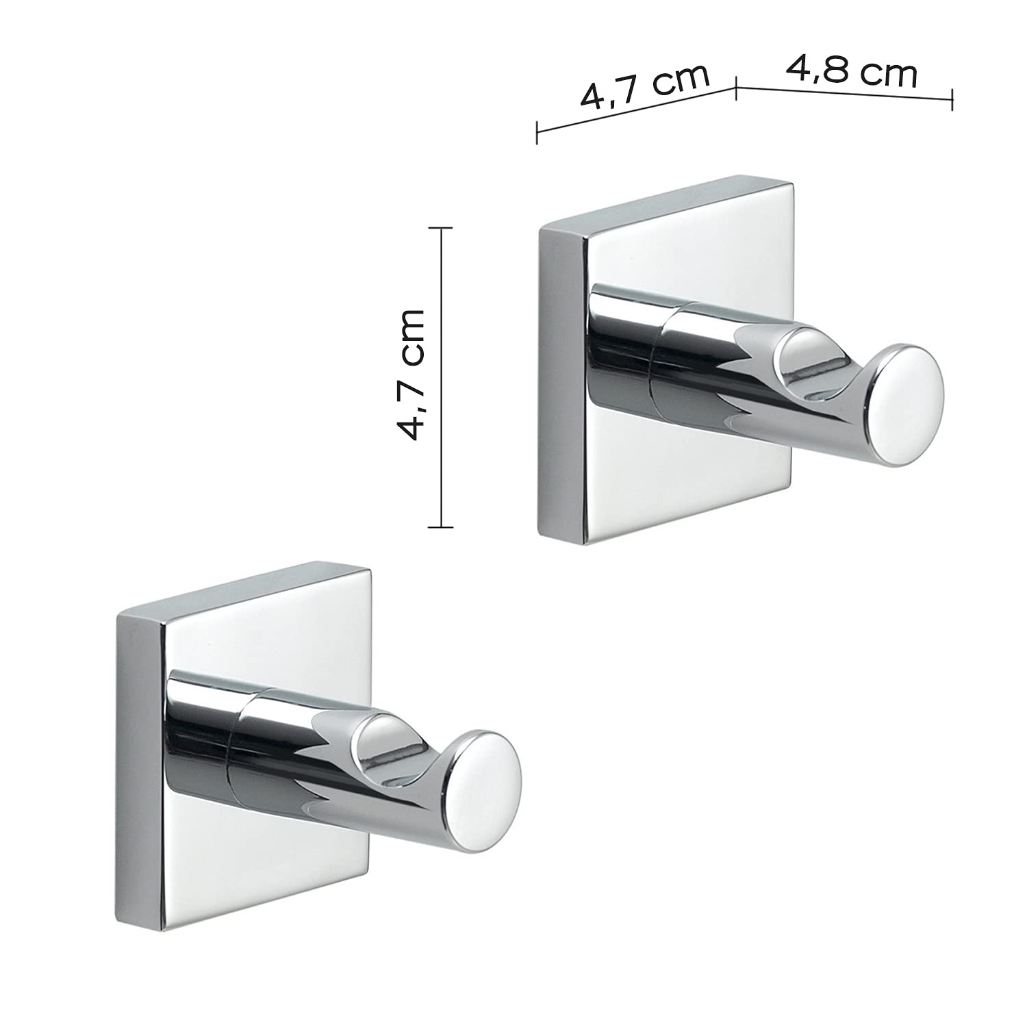 Gedy Manila Clothes Rack Chrome 304 Stainless Steel Cromall and Satin Glass 4.7 x 4.7 x 4.8 cm and Weight 0.1 kg R&D Design Unique