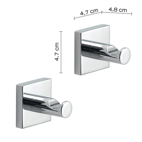 Gedy Manila Clothes Rack Chrome 304 Stainless Steel Cromall and Satin Glass 4.7 x 4.7 x 4.8 cm and Weight 0.1 kg R&D Design Unique