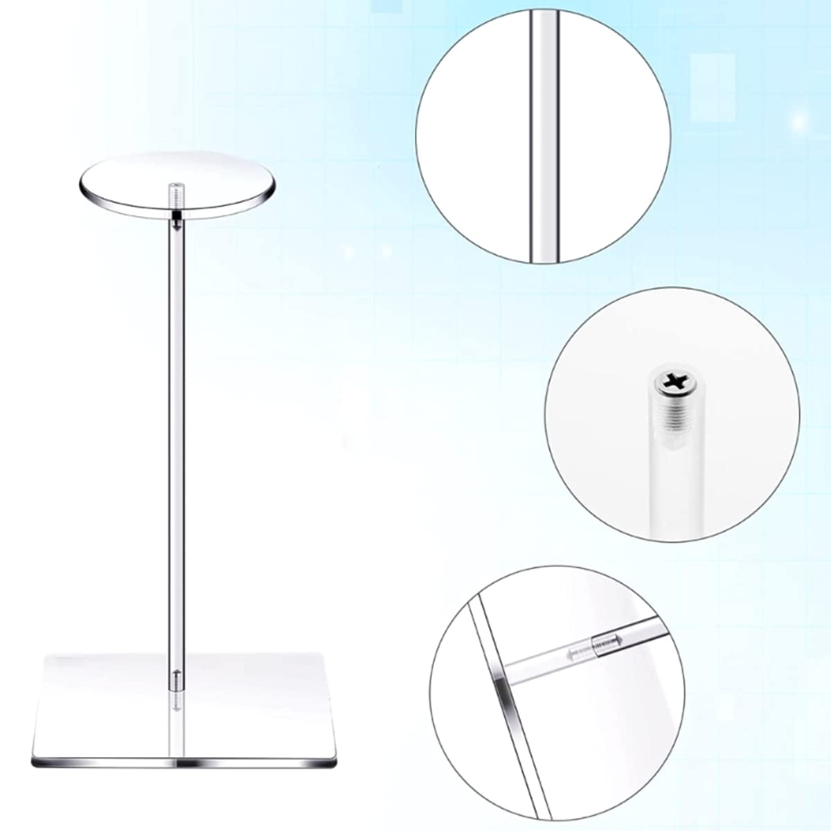 Your's Bath 2Pcs Acrylic Hat Stand Wig Display Rack Clear Hat Stand Baseball Hat Rack Multifunctional Anti-Slip Decorative Hat Display Stand