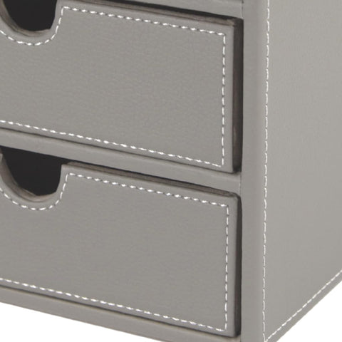 Osco Faux Leather 3-Drawer Desktop Storage Cube, Compact Desk Organiser, Stationery & Makeup Drawer Chest for Home Office, Jewellery, Small Items