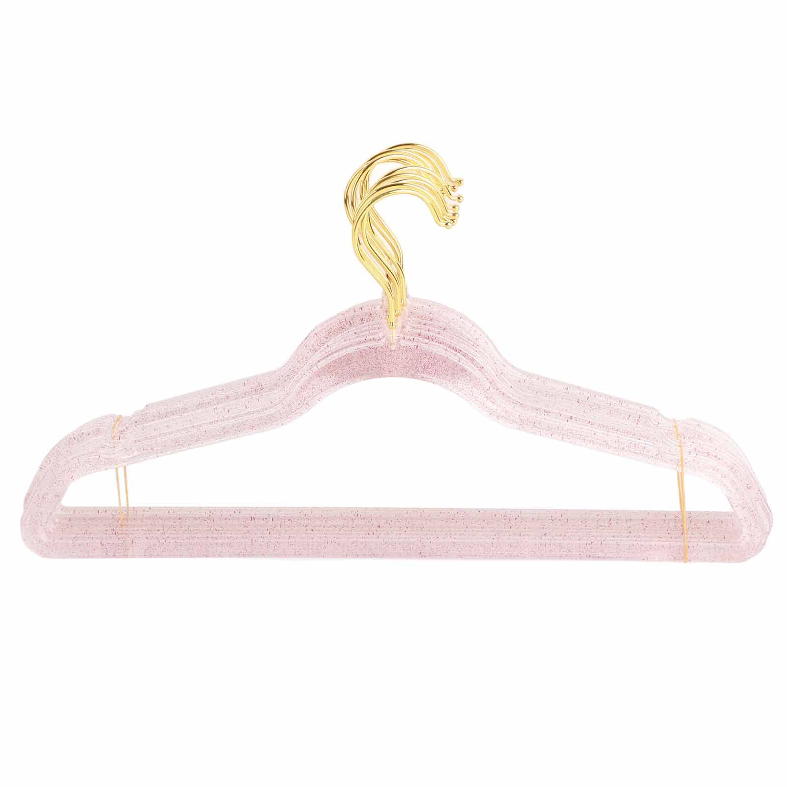 10Pcs Transparent Glitter Hangers Crystal Seamless Clothes Racks