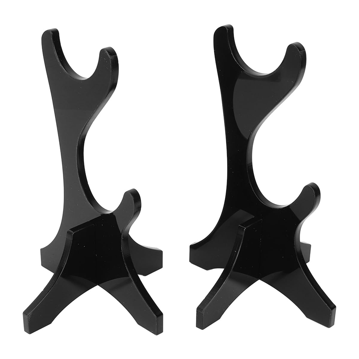 VOANZO 2pcs Acrylic Stands Stylish Black Display Hooks for Home Living Room and Wand Showcases