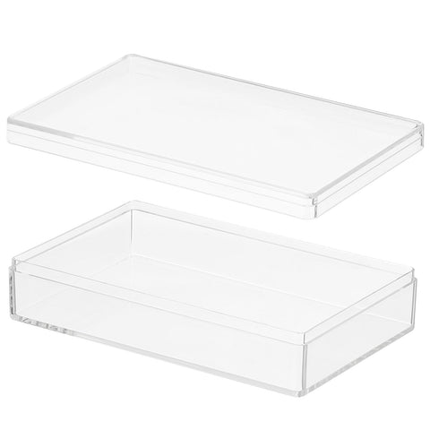 PATIKIL Acrylic Box with Lid 4.33" x 2.76" x 0.98", Clear Acrylic Display Boxes Plastic Square Cube Containers Storage Organizer for Candy Tiny