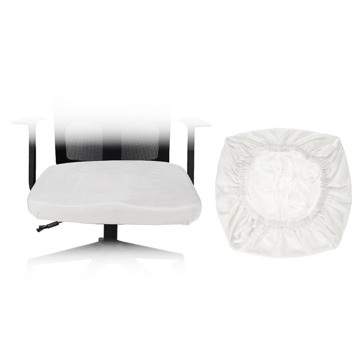 sourcing map Office Chair Cover, Stretchable Soft Rotating Chair Slipcover Washable Desk Computer Seat Cover Protector for Office Home, L(45-48cm)
