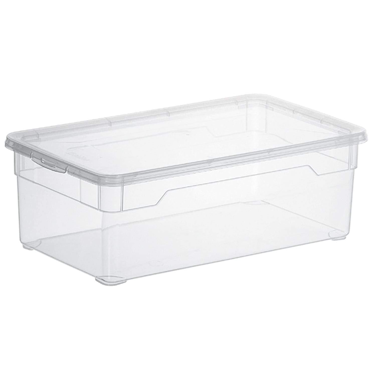 Rotho, Clear, Set of 4 storage boxes 5 l with lid, Plastic (PP) BPA-free, transparent, 4 x 5l (33,0 x 19,0 x 24,0 cm)