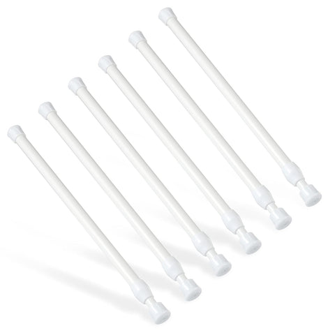 6Pcs Tension Rod, Goowin 25-40cm Tension Rods for Windows, No Drilling Rustproof Spring Adjustable Tension Curtain Rod for Doors, Windows