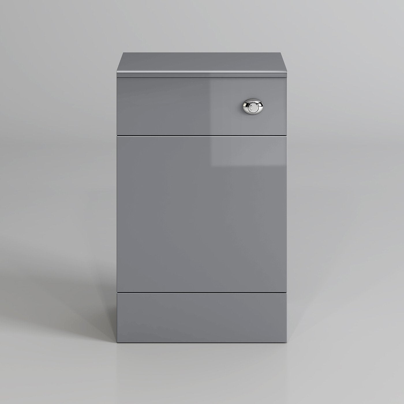 iBathUK 500mm Gloss Grey White Harper Back to Wall Toilet Cupboard Unit- Grey (Flat Pack)