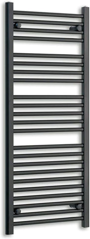 500mm Wide Black Heated Towel Rail Straight Flat Bathroom Warmer Radiator Rack Central Heating Turkish Zone (500mm x 1200mm)