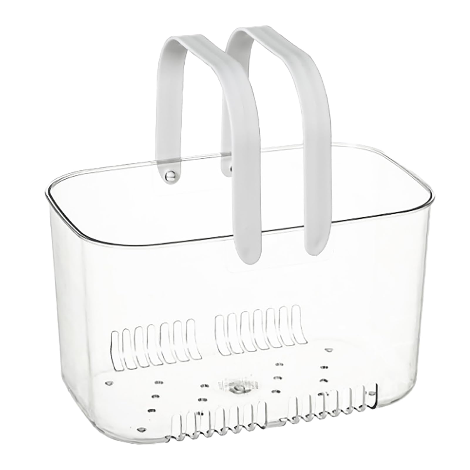 NOENNULL Shower Caddy Basket, Plastic Storage Basket with Handle, Large Capacity Storage Portable Shower Caddy Hollow Design Clear Bathroom Basket