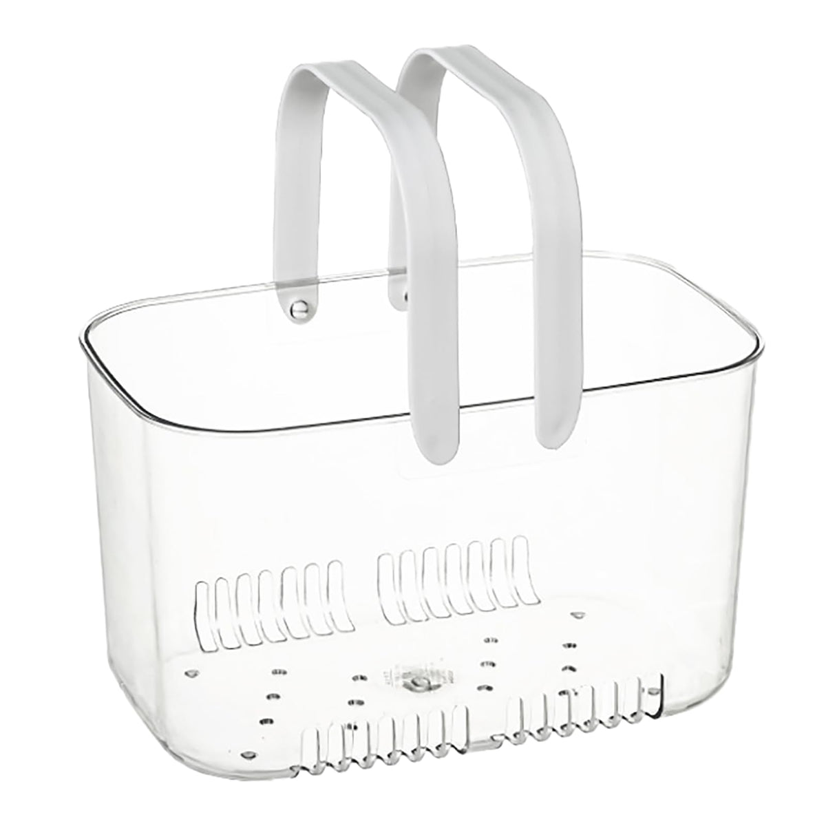 NOENNULL Shower Caddy Basket, Plastic Storage Basket with Handle, Large Capacity Storage Portable Shower Caddy Hollow Design Clear Bathroom Basket