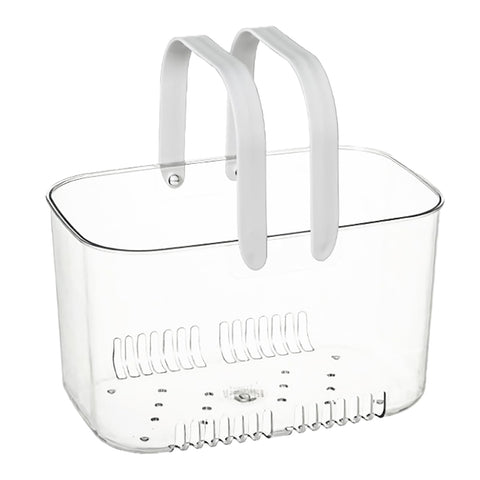 NOENNULL Shower Caddy Basket, Plastic Storage Basket with Handle, Large Capacity Storage Portable Shower Caddy Hollow Design Clear Bathroom Basket