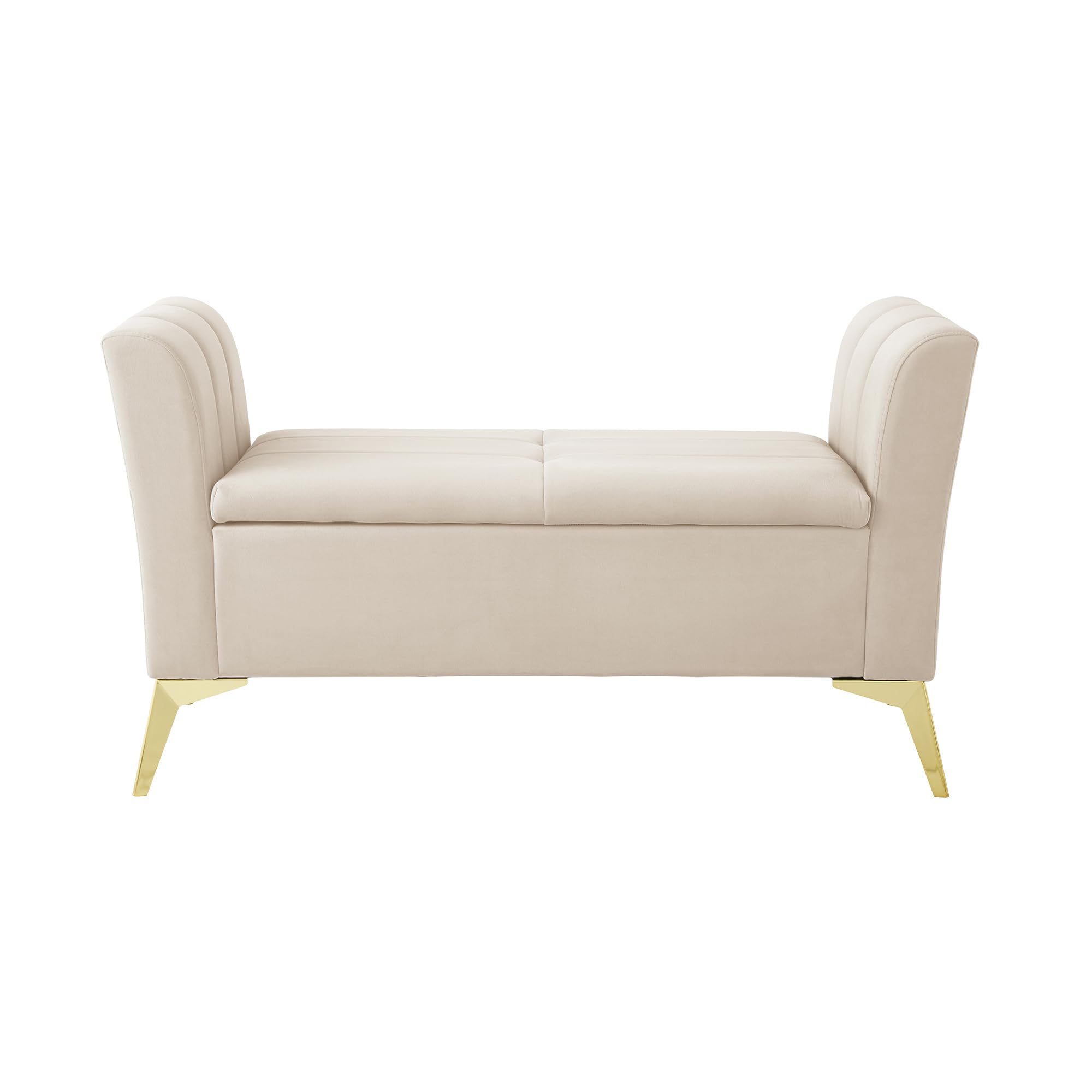 GFW Pettine Ottoman Storage Bench, Natural, H-67cm x W-121cm x D-45.5cm