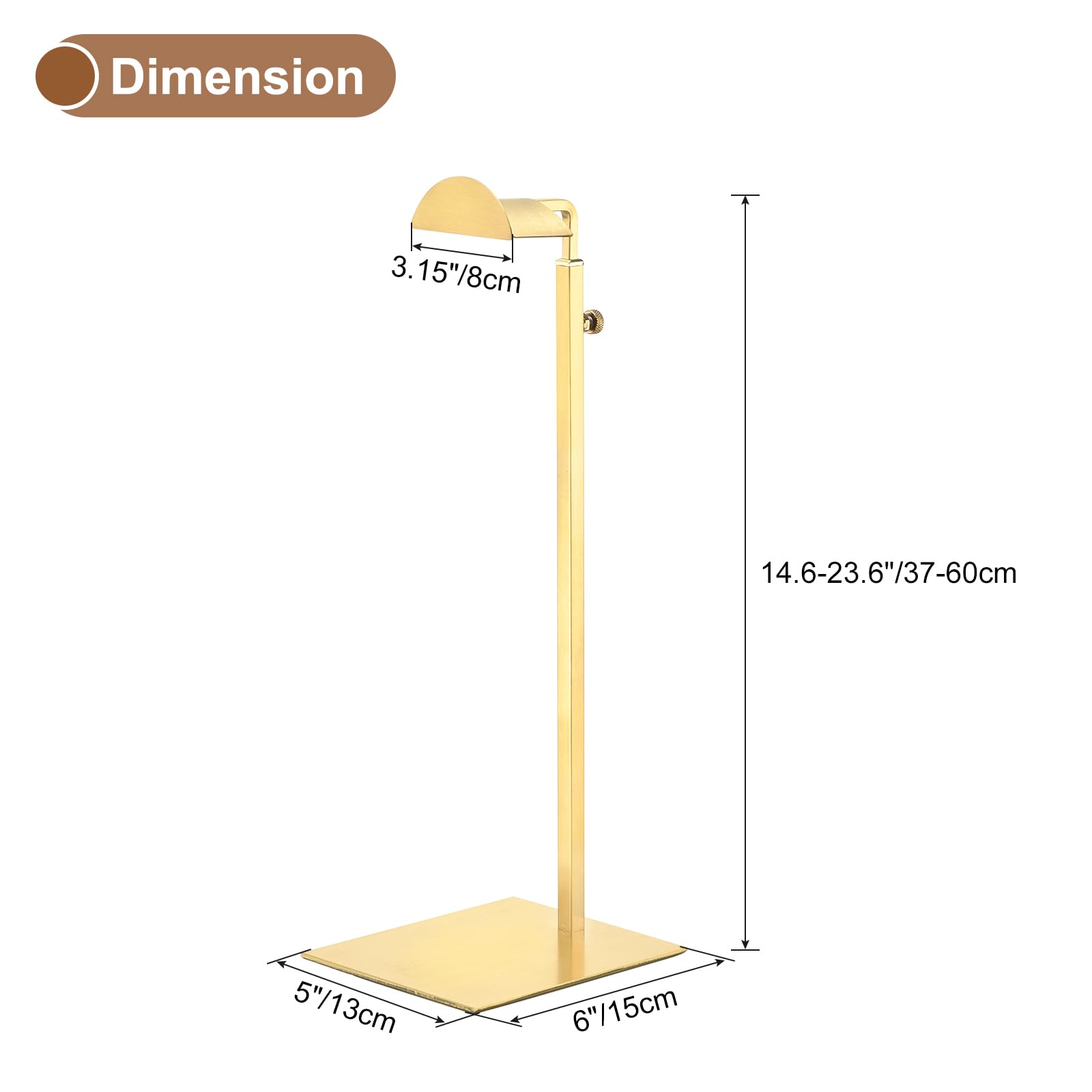 sourcing map Purse Display Stand Set 3 Pack Metal Adjustable Handbag Rack Single Hook Holder for Boutique Store - Gold