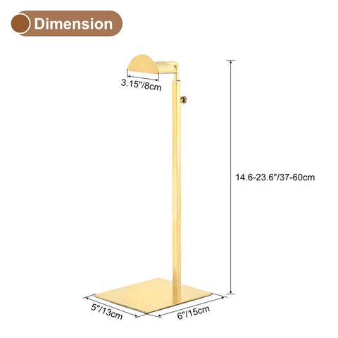 sourcing map Purse Display Stand Set 3 Pack Metal Adjustable Handbag Rack Single Hook Holder for Boutique Store - Gold