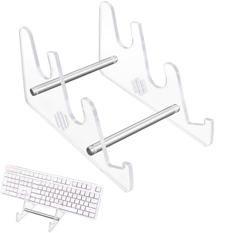 CRASPIRE Clear Keyboard Stand Keyboard Display Shelf Acrylic Iron 3 Tier Portable Detachable Mechanical Computer Collection Storage Holder Tray for