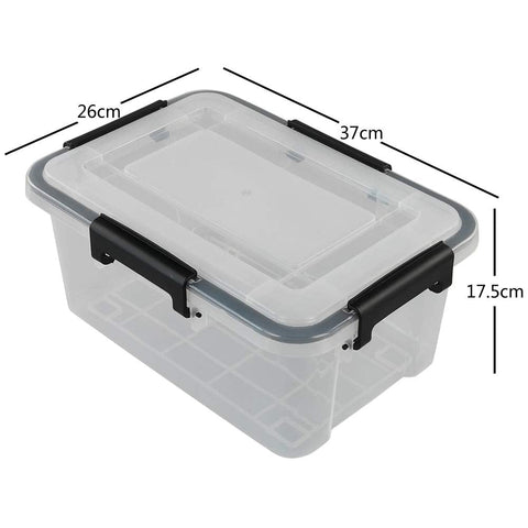Annkky 10 Liter Plastic Container with Seal Circle Lid, Transparent Storage Boxes Set of 2