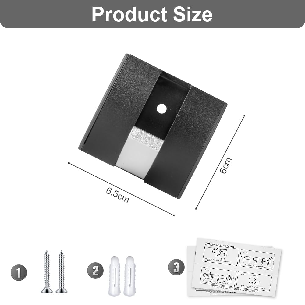flintronic Wall Mounted Floating Rack with 1 Silver Hook, Foldable Metal Wall Hook, Space Aluminum Material Coat Hook Rack Wall Hanger