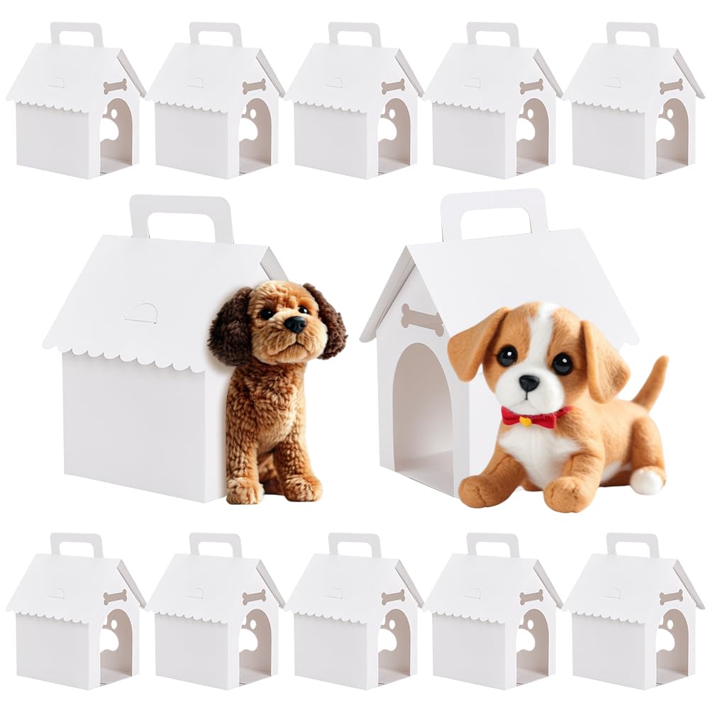 BENECREAT Dog Party Favors Boxes, Treat Gift Boxes, 30 Packs, White
