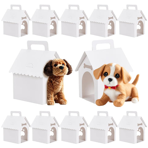 BENECREAT Dog Party Favors Boxes, Treat Gift Boxes, 30 Packs, White