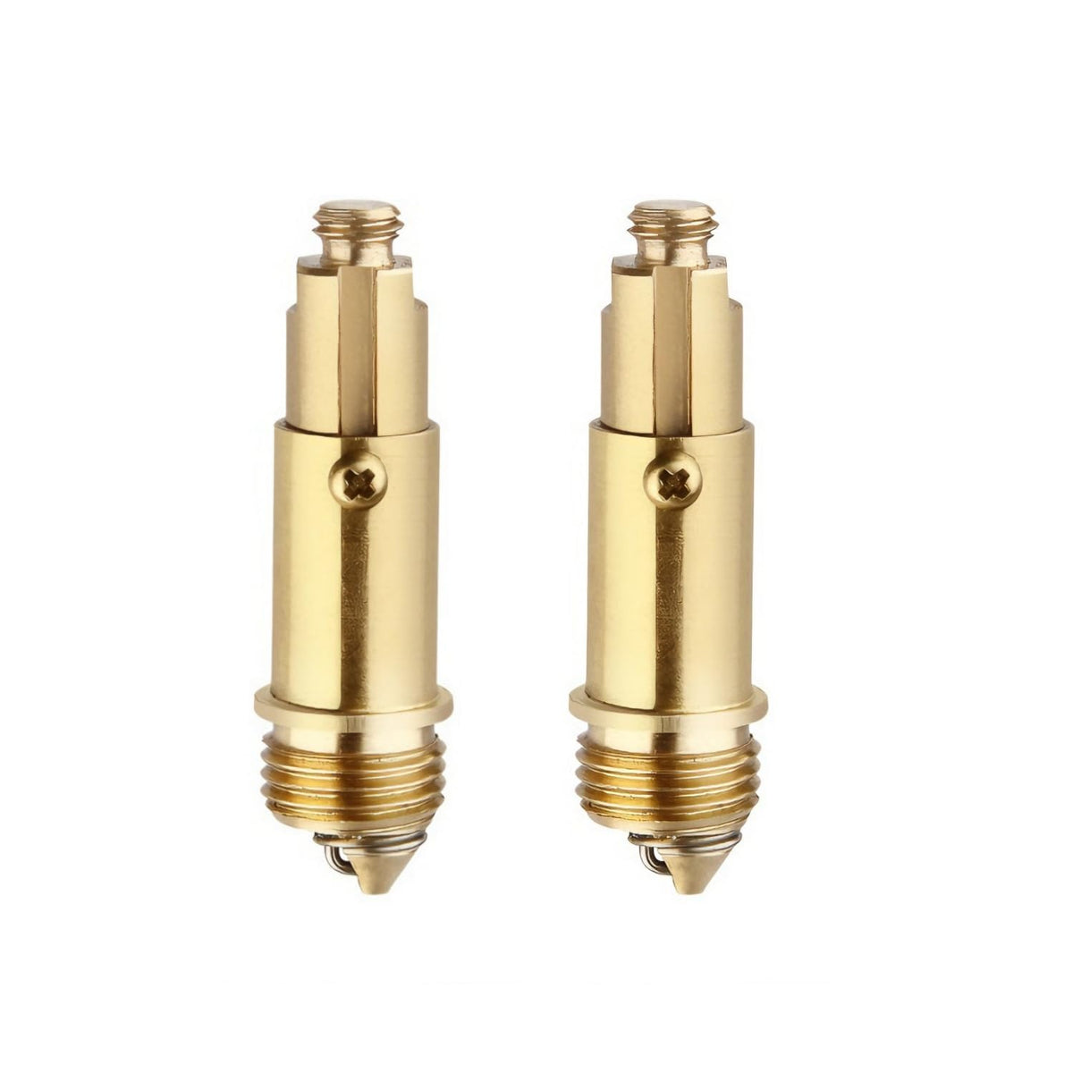 Juliyeh 2 Pcs Basin Pop Up Click Clack Brass Plug Bolt, Sink Basin Bath Pop Up Click Clack Slotted Plug Bolt Assembly Internal Spring Brass Plug Bolt