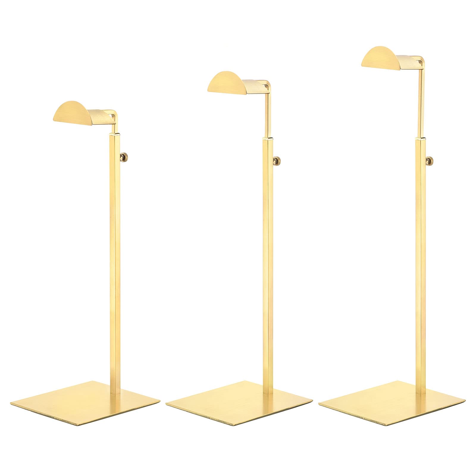 sourcing map Purse Display Stand Set 3 Pack Metal Adjustable Handbag Rack Single Hook Holder for Boutique Store - Gold