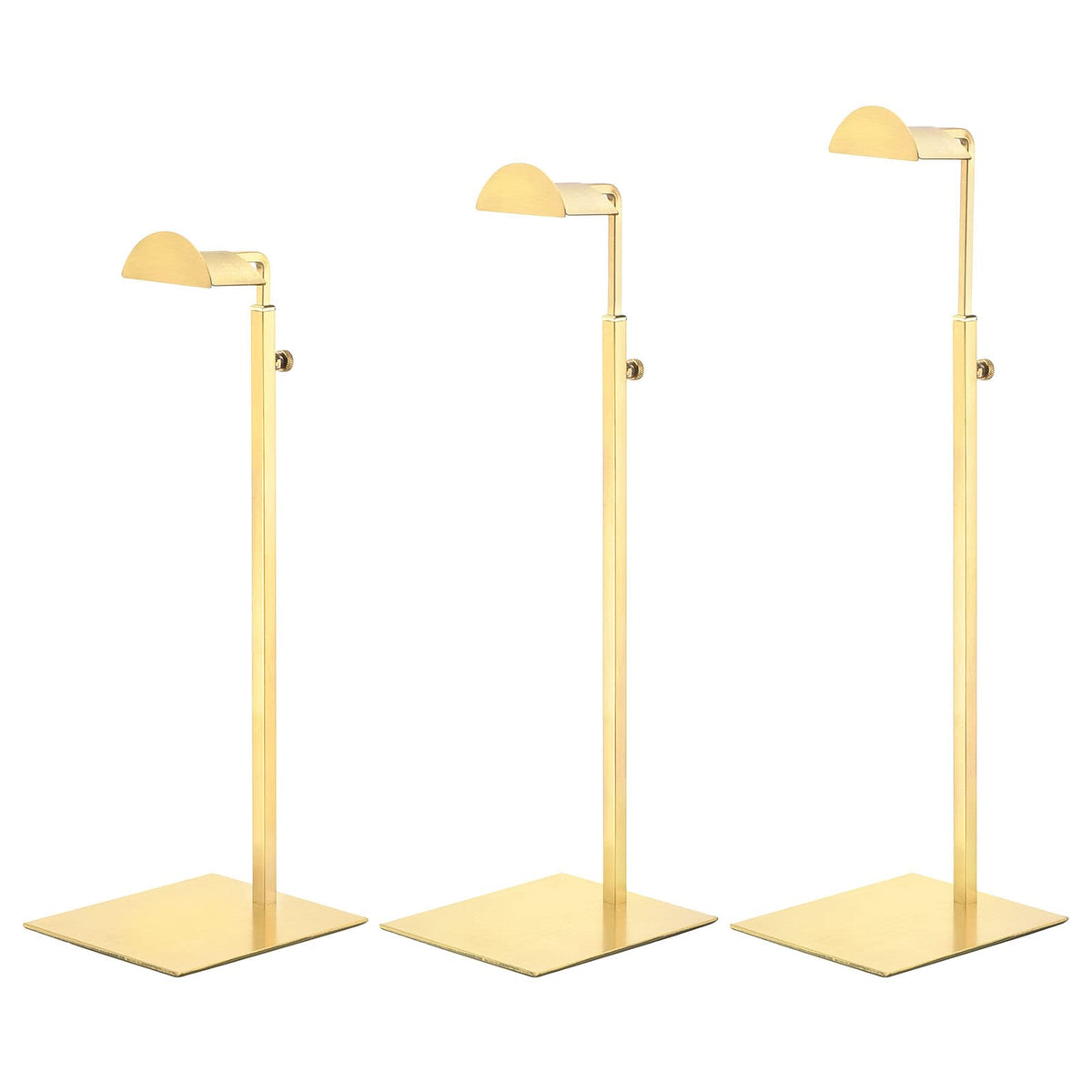 sourcing map Purse Display Stand Set 3 Pack Metal Adjustable Handbag Rack Single Hook Holder for Boutique Store - Gold