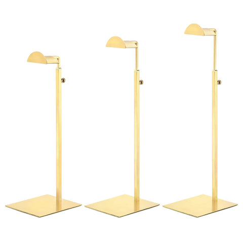 sourcing map Purse Display Stand Set 3 Pack Metal Adjustable Handbag Rack Single Hook Holder for Boutique Store - Gold