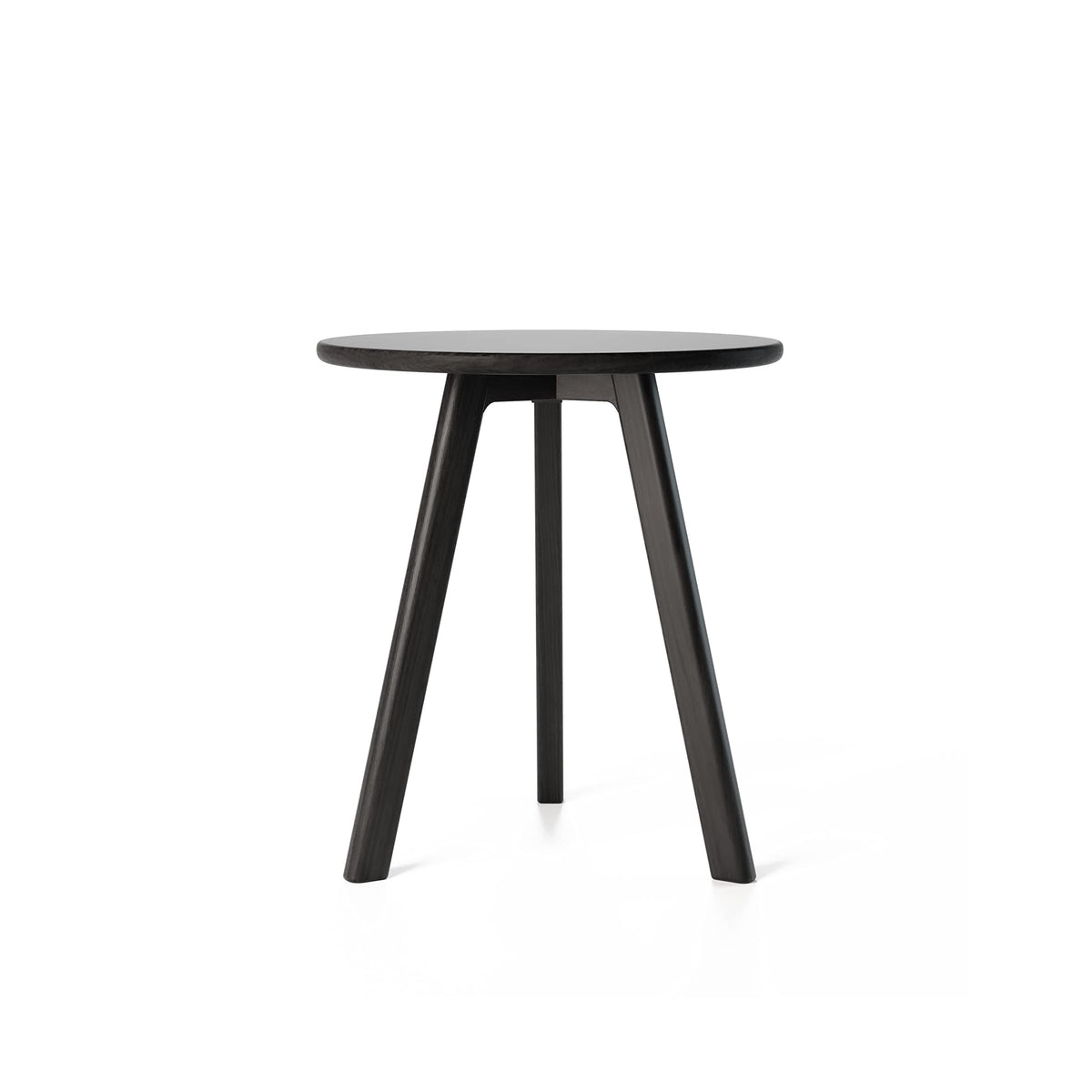 Raico Round Side Table 100% Solid Oak Wood Occasional Table Minimal Scandinavian End Table for Living Room Sofa Table (Black)