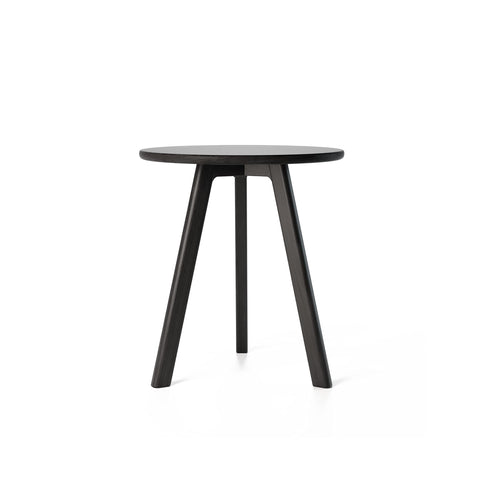 Raico Round Side Table 100% Solid Oak Wood Occasional Table Minimal Scandinavian End Table for Living Room Sofa Table (Black)