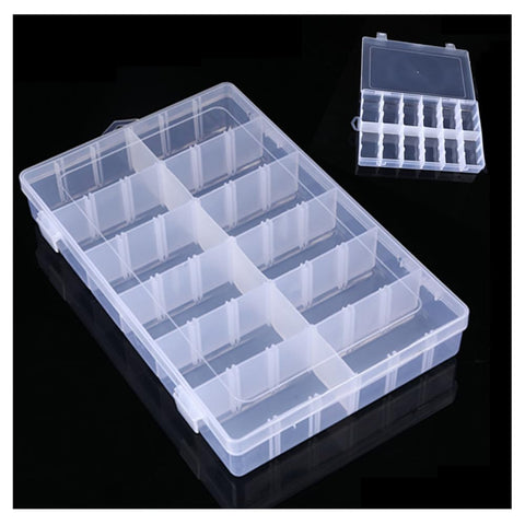 Wanfoou 12 Grids Plastic Organizer Tackle Box, Clear Plastic Jewelry Art Craft Box Organizer Storage Container Case with Adjustable Dividers for