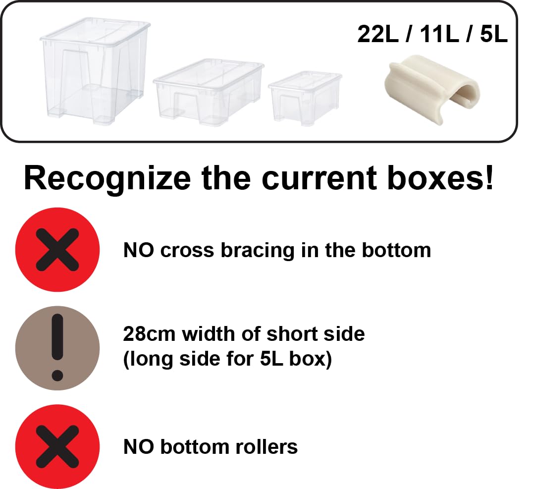 Sealing Clips for IKEA Samla Box Boxes Rounded Compatible with Ikea Samla Clips ... (Pack of 12, 5L/11L/22L)
