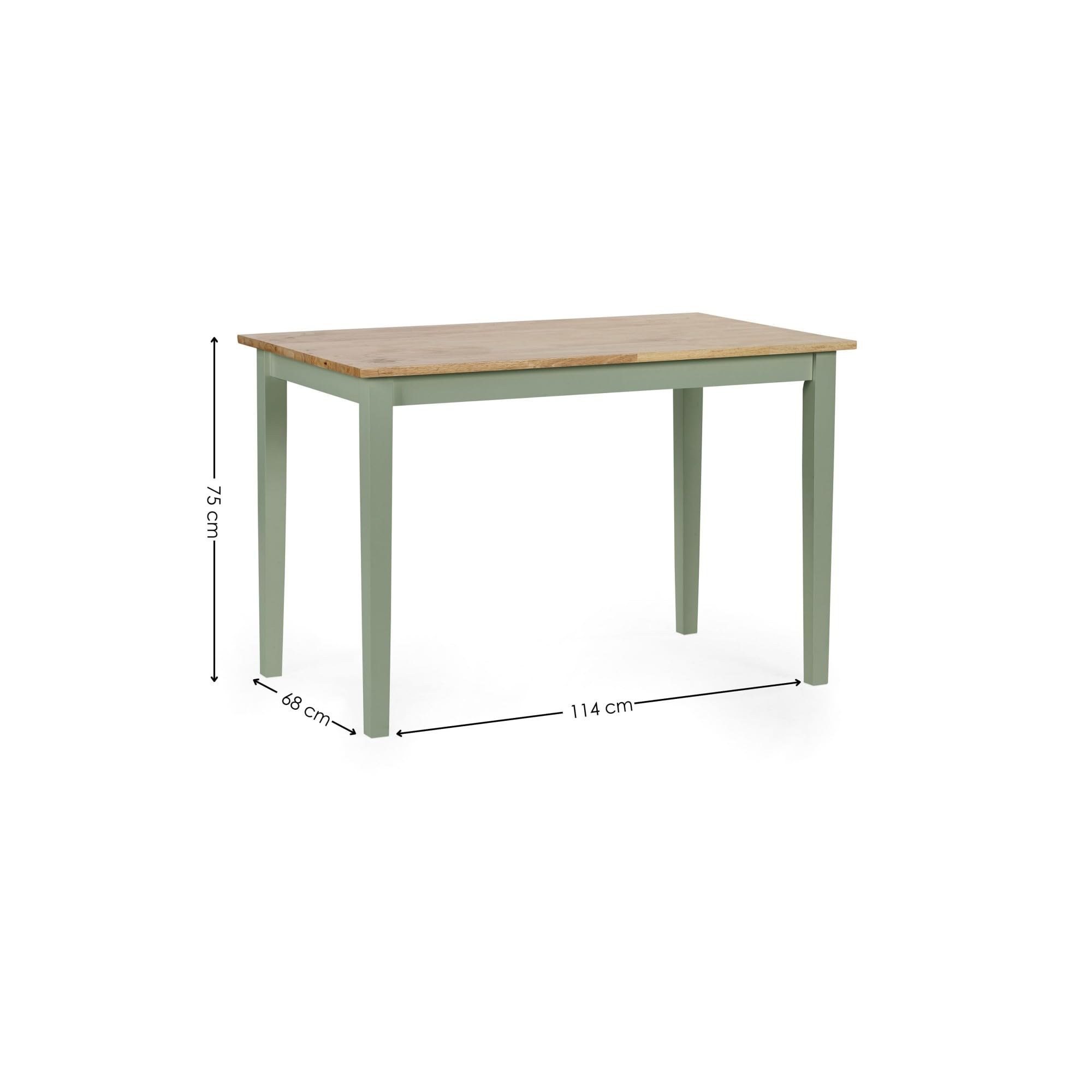 Julian Bowen Linwood Dining Table for 4, Sage Green/Wood - H75xW114xD68cm