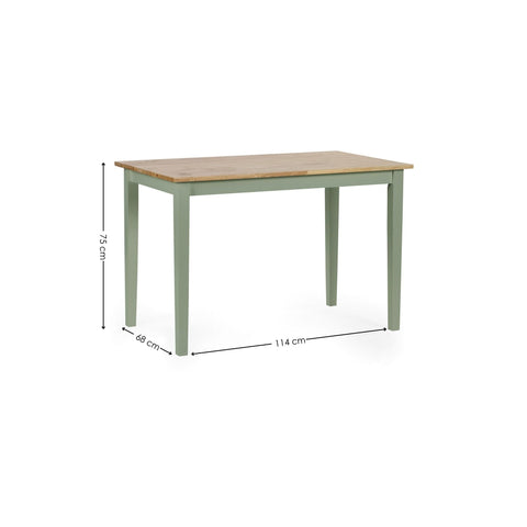 Julian Bowen Linwood Dining Table for 4, Sage Green/Wood - H75xW114xD68cm