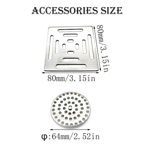 HERKINDNESS Floor Drain, Stainless Steel Wet Room Drain, Floor Ground Drain with Anti-Backflow Valve, Double Layer Filtration, Effective Anti-Odor
