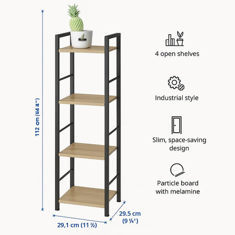 CELINO making your day Industrial 4-Tier Ladder Bookshelf, Bookcase Shelving Unit