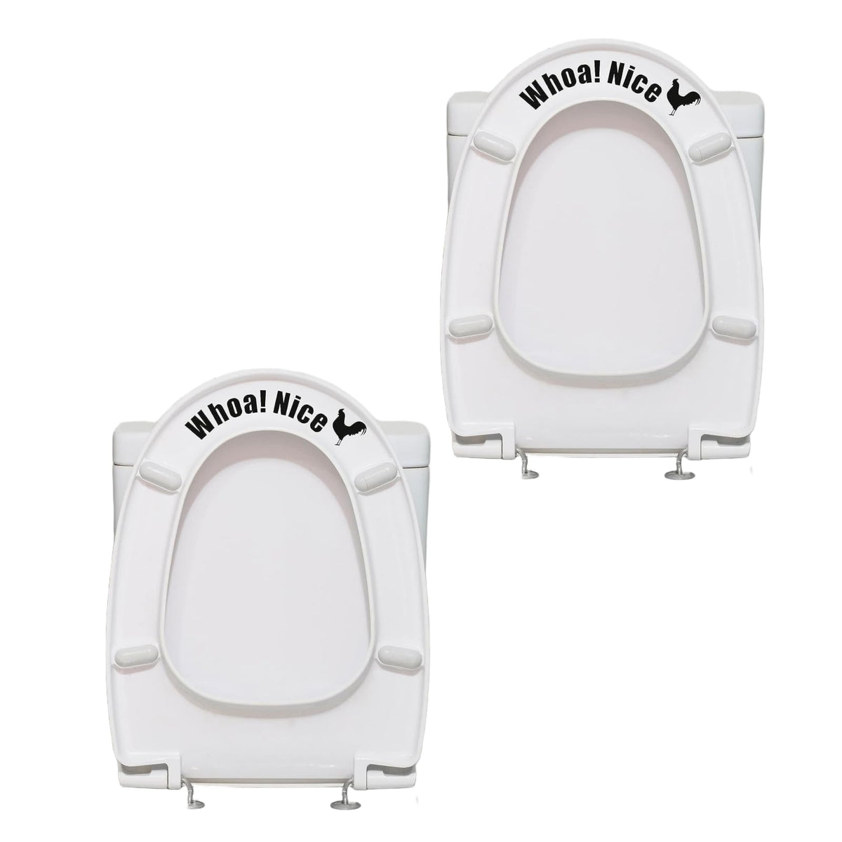 2Pcs Funny Cock Toilet Stickers,Whoa Nice Sticker Decal,Prank Stickers,Waterproof Vinyl Wall Art Sign Decor,Removable Self-Adhesive Seat Quote Murals