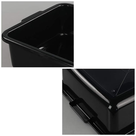 Teyyvn 13 L Plastic Bus Box, Commercial Wash Basin Tote Box, 4-Pack, Black