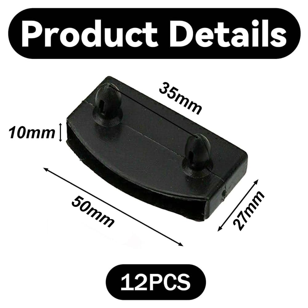 HANZMQIYJJ Bed Slat Holders, 50mm Bed Slat Caps, Side Slat Holders Replacement for Single Double, King, Queen Size Beds- Plastic Replacement (Black)