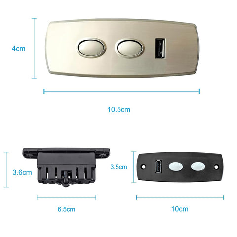 Huachuang Recliner Controller for Electric Recliner Chair Lift Electric Sofa leisure chair 2 buttons Controll 1 Motor (with USB 5V 2A, Input DC29V)